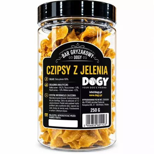 BAR GRYZAKOWY DOGY - Czipsy z Jelenia 250g (ok. 32szt) 2