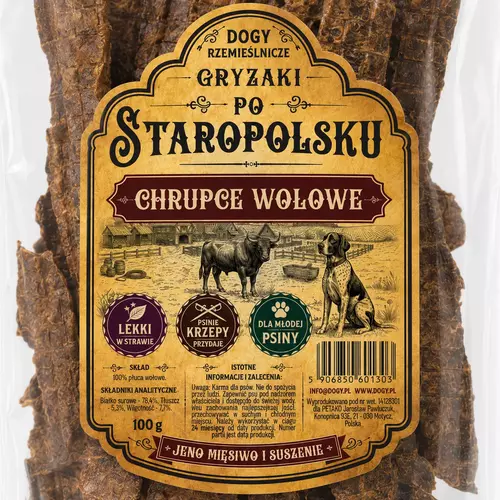 DOGY Rzemieślnicze - Gryzaki Po Staropolsku - CHRUPCE WOŁOWE 100g 3
