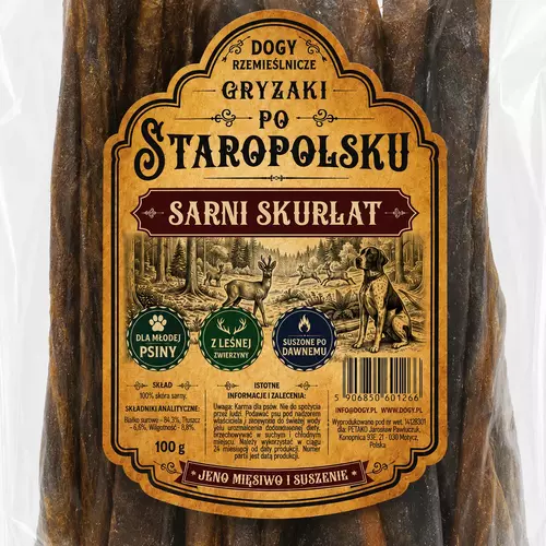 DOGY Rzemieślnicze - Gryzaki Po Staropolsku - SARNI SKURŁAT 100g 3