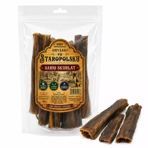 DOGY Rzemieślnicze - Gryzaki Po Staropolsku - SARNI SKURŁAT 100g 4