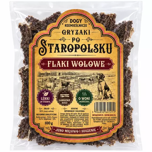 DOGY Rzemieślnicze - Gryzaki Po Staropolsku - FLAKI WOŁOWE 100g 3