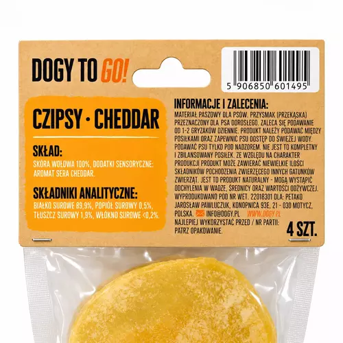 DOGY TO GO! - Czipsy Cheddar 4szt 4