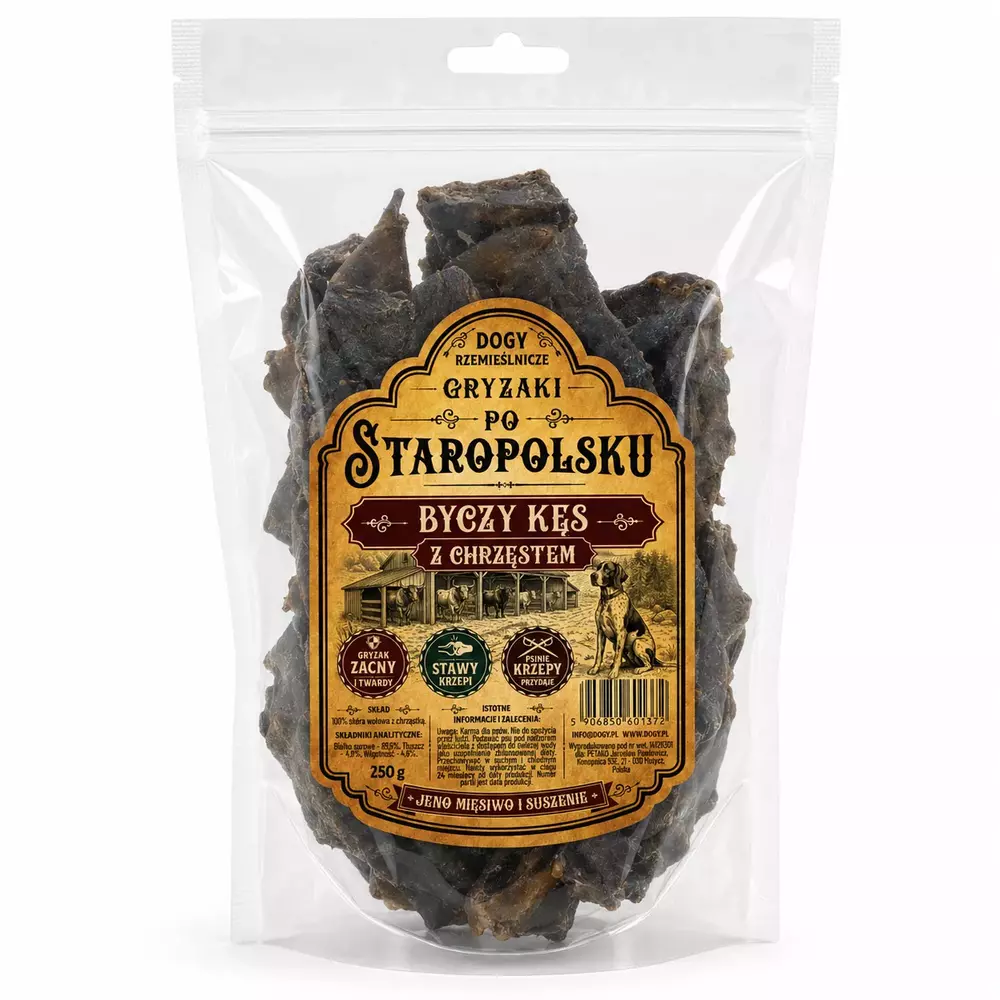 DOGY Rzemieślnicze - Gryzaki Po Staropolsku - BYCZY KĘS Z CHRZĘSTEM 250g 1