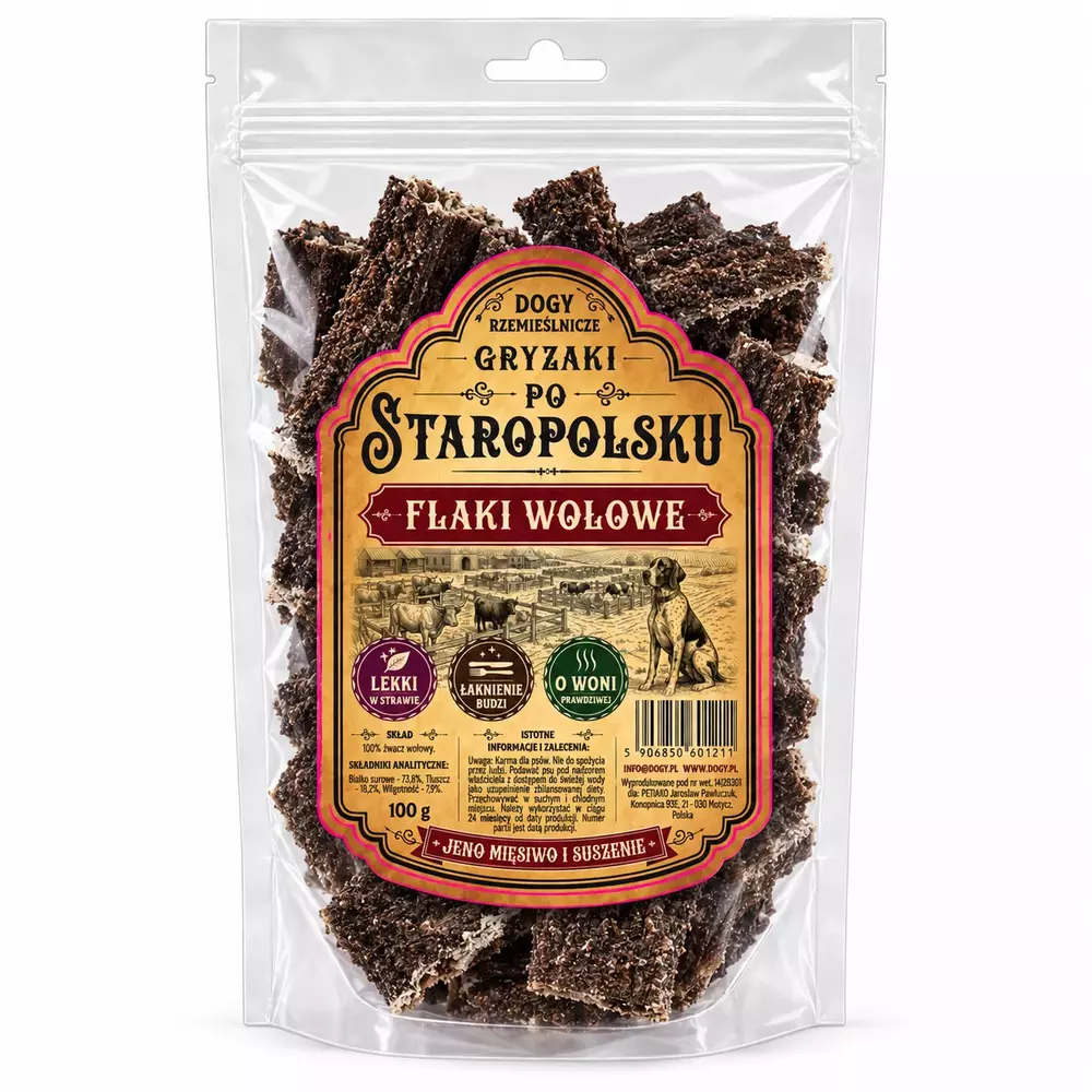 DOGY Rzemieślnicze - Gryzaki Po Staropolsku - FLAKI WOŁOWE 100g 1