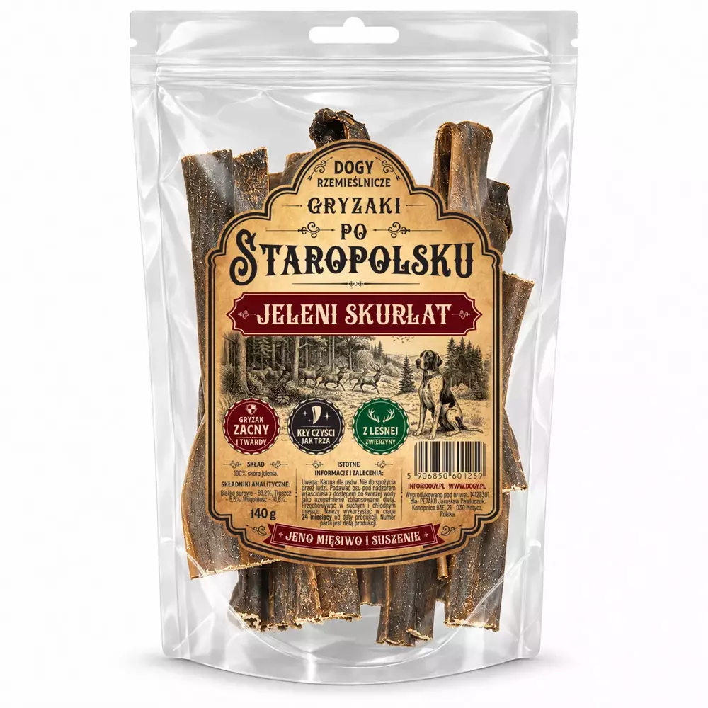 DOGY Rzemieślnicze - Gryzaki Po Staropolsku - JELENI SKURŁAT 140g 1