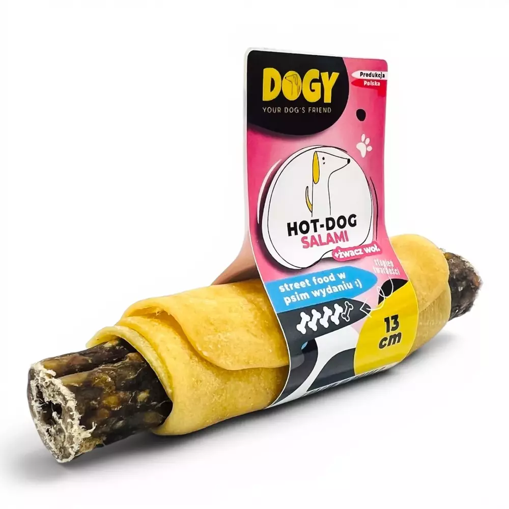 DOGY - Hot-Dog ze żwaczem Salami 13cm 1szt 1