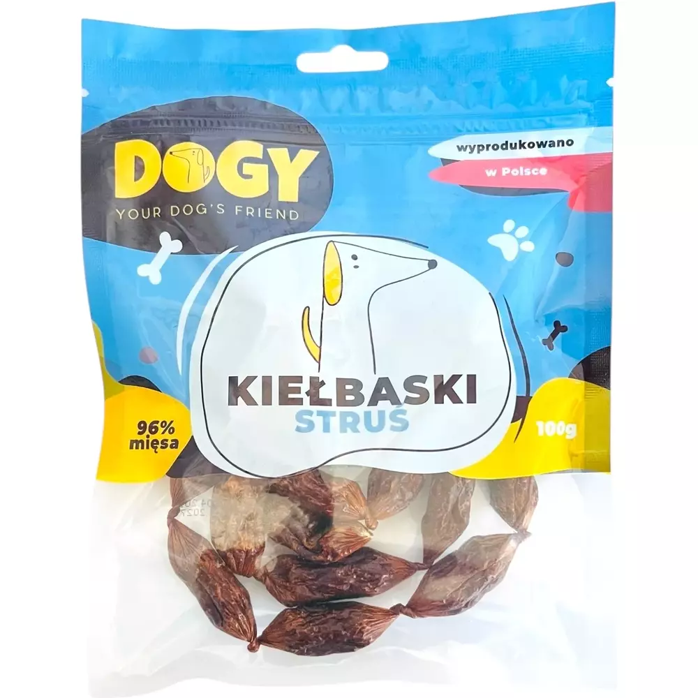 DOGY - Kiełbaski ze Strusia 100g 1