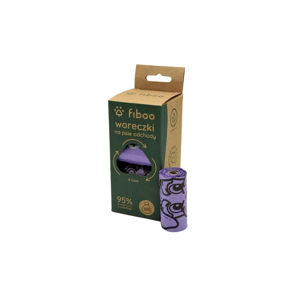 Fiboo - 8-pak - Woreczki na psie odchody - 95% RECYKLAT 1