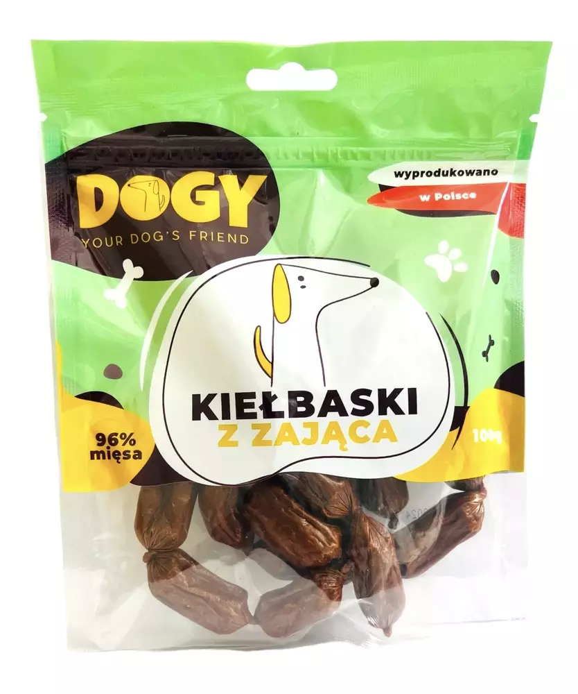 DOGY - Kiełbaski z zająca 100g 1