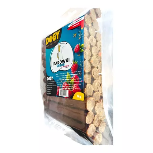 DOGY - Parówki Struś z Malinami 1kg 1