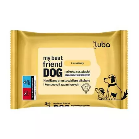 LUBA - my best friend DOG Nawilżane chusteczki do pielęgnacji wrażliwych miejsc - oczu, uszu i fałd skórnych 1